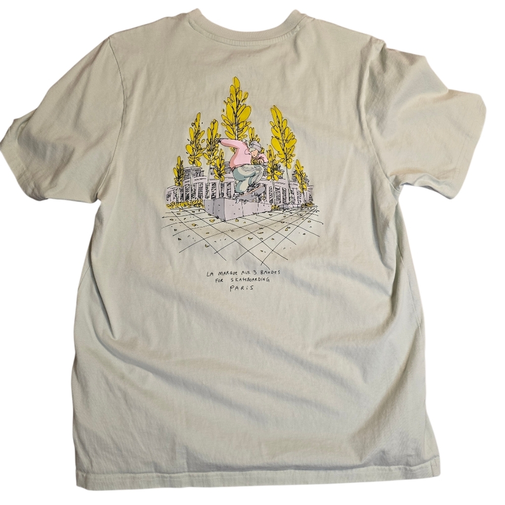 Adidas Henry Jones Paris T-shirt in Linen Green Small Medium Skateboarding